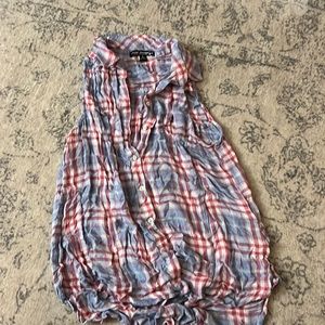 Star scene tank top plaid